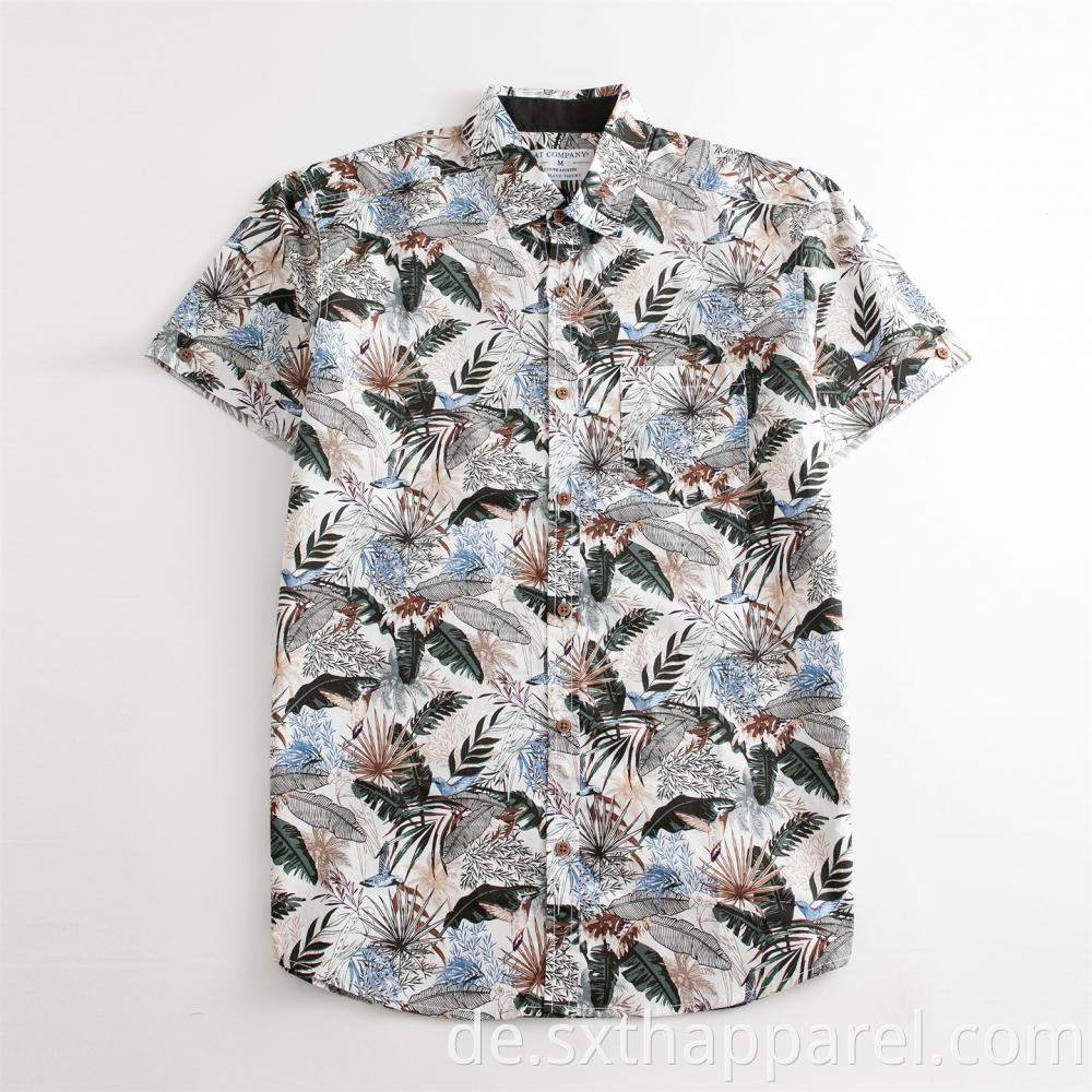 Tropical Plant Pattern Short Sleeve Shirts